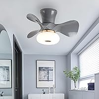 Ceiling Fans with Lamps,Remote Small 3 Color Temperature Changeable, Kids Led Ceiling Fan with Lighting, Silent Fan Ceiling Light Reversible 6-Speeds Wind Speed Ceiling Fan Lighting,Blue/Gray