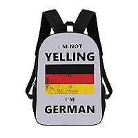 I'm Not Yelling I'm German Durable Adjustable Backpack Casual Travel Hiking Laptop Bag Gift for Men & Women