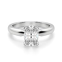 Riya Gems 2 CT Oval Moissanite Engagement Ring Wedding Eternity Band Vintage Solitaire Halo Setting Silver Jewelry Anniversary Promise Ring