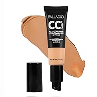 Palladio Full-Coverage Color Correction CC Cream, Oil-Free with Peptides & Vitamin C, Best for Correcting Redness and Uneven Skin Tone, Buildable Foundation Coverage (Med 31C)