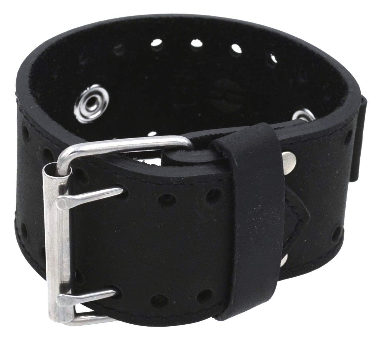 REV Crazy Horse Leather Strap Lug Width Wide Black Cuff Watch Band CHO-K 20mm -22mm