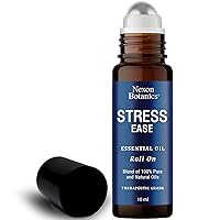 Stress Ease Essential Oil Roll On Blend 10ml - Natural Stress Relief Essential Oils Roll-On - Pure Lavender, Geranium and Frankincense Oil Blend - Stress Away - Nexon Botanics