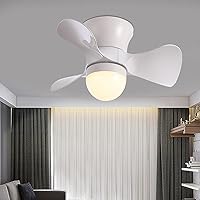 Reversible Fan with Ceililight and Remote Control Kids 6 Speeds Bedroom Led Fan Ceililight with Timer Modern Liviroomt Ceilifan Light/White