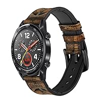 CA0704 Clock Gear Steampunk Leather Smart Watch Band Strap for Wristwatch Smartwatch Smart Watch Size (24mm)