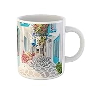 Coffee Mug Beautiful Architecture Building Exterior Santorini and Greece Vintage Light 11 Oz Ceramic Tea Cup Mugs Best Gift Or Souvenir For Family Friends Coworkers