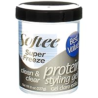 Softee Protein Super Freeze Hair Styling Gel, 8 Ounce