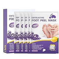 Foot Peel Mask (5 Pairs) Natural Exfoliator for Dry Dead Skin, Dry, Cracked Feet, Callus, Spa, for Baby Soft Skin Made with Lavender Extract Women and Men Peeling Exfoliating
