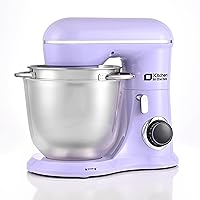 Kitchen in the box Stand Mixer, 4.5QT+5QT Two bowls Electric Food Mixer, 10 Speeds 3-IN-1 Kitchen Mixer for Daily Use with Egg Whisk,Dough Hook,Flat Beater (Purple)