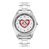 Red Heart Disease Watch Fashion Simple Wrist Watch Analog Quartz Unisex Watch for Father