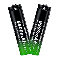 18650 9900mah Rechargeable Batteries, 3.7 Volt 18650 Rechargeable Lithium Batteries. (2 PCS Button Top)