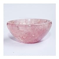 Reiki Natural Handmade Rose Quartz Bowl Curved Feng Shui Bowl Spiritual Crystals Healing Crystals Energy Generator Home Décor - 2 inches