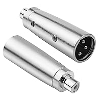 1/4 inch TS to XLR Female Adapter HOSONGIN 3PIN XLR Female to Quarter 1/4 Inch 6.35mm TS Mono Male Plug Heavy Duty Metal Audio Microphone Adapter 2 Pack 