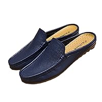 RAMEMO Sabo No Heels, Moccasin, Mesh, Men's Shoes, Slip-on, Loafers, Men's Shoes, Driving Shoes, Large Size, Casual, Spring, Summer, Autumn, Winter, Cushion, Comfortable, Simple, Work or School, Job Hunting, White, Navy, Black, 11.0 inches (28 cm)