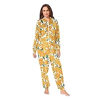 ALAZA Adult Onesie, Hand Painted Leaves Branches Pajamas Party Wear