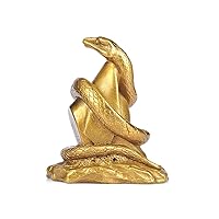 Feng Shui Chinese Zodiac Snake Figurine Golden Brass Lucky Snake Statue Desktop Collectible Home Office Table Decor Gifts --Addune (Snake) (2443)