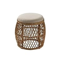 Bamboo Woven Rattan Round Stool B & B Makeup Dressing Coffee Stool Indoor Low Stool Pure Hand Woven Stool