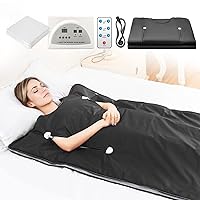 Infrared Sauna Blanket - Sauna Blanket with Remote Control for Exercise Recovery, Portable Infrared Sauna Blanket for Home Relaxation Calm Your Body and Mind Black
