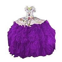 Modest Off Shoulder Ball Gown Quinceanera Dresses Mexican 2024 Colorful Flowers Embroidery Sweet 16 Cocktail Prom