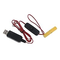 Type-C/USB to 1.5V AAA Cable Cord with Switch for 1.5V Powered Clock Thermometer Hygrometer Toy Type C to 1.5V AAA Cable with Switch