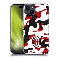 Officially Licensed AC Milan Camouflage Crest Patterns Hard Back Case Compatible with Apple iPhone 15 Plus