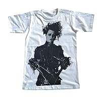 Unisex Edward Scissorhands Johnny Depp T-Shirt Short Sleeve Mens Womens L White