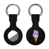 Ice Cream Cat Silicone Protective Case Tracker Shockproof Cover Tracker Holder Protector Compatible for Airtag 1PCS