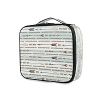 ALAZA Makeup Case Vintage Tribal Arrow Cosmetic Bag Organizer Travel Portable Storage Toiletry Bag Makeup Train Case with Adjustable Dividers for Teens Girls Women