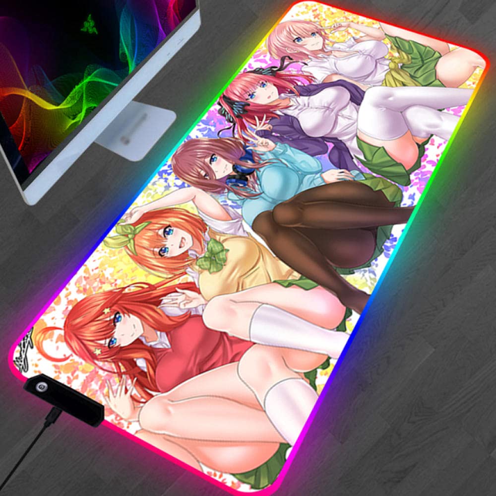RGB The Quintessential Quintuplets Mouse Pad Anime Desk Mat Gamer Pc Computer Keyboard Carpet Gaming Accessories Mousepad Color 3 40X90Cm