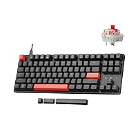 X1 Wired Mechanical Keyboard, Custom QMK/VIA Programmable TKL Layout with Pre-Lubed Linear Switch, North-Facing Red Backlit NKRO Compatible with Windows