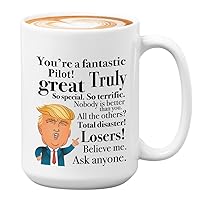 Donald Trump Coffee Mug - 15 Oz Tea Cup Gift Ideas For Pilot Birthday Christmas President Conservative Republican