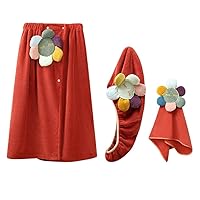 3 Piece Set Bath Towel Can Be Worn and Wrapped, Household Quick Drying Towel, Dry Hair Cap, Bath Skirt