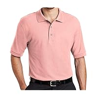 Upscale Men's Silk Touch Pique Knit Sport Shirt - Light Pink