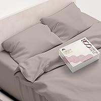Mayfair Linen Egyptian Cotton King Bed Sheets - 800 Thread Count 4 PC Taupe King Sheet Set, Sateen Weave Luxury Hotel Sheets, Soft, Cooling Bedsheet, 16