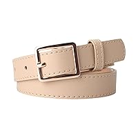 Simple Adult Waist Belt With Adjustable Square Buckle Waistband PU-leather Waist