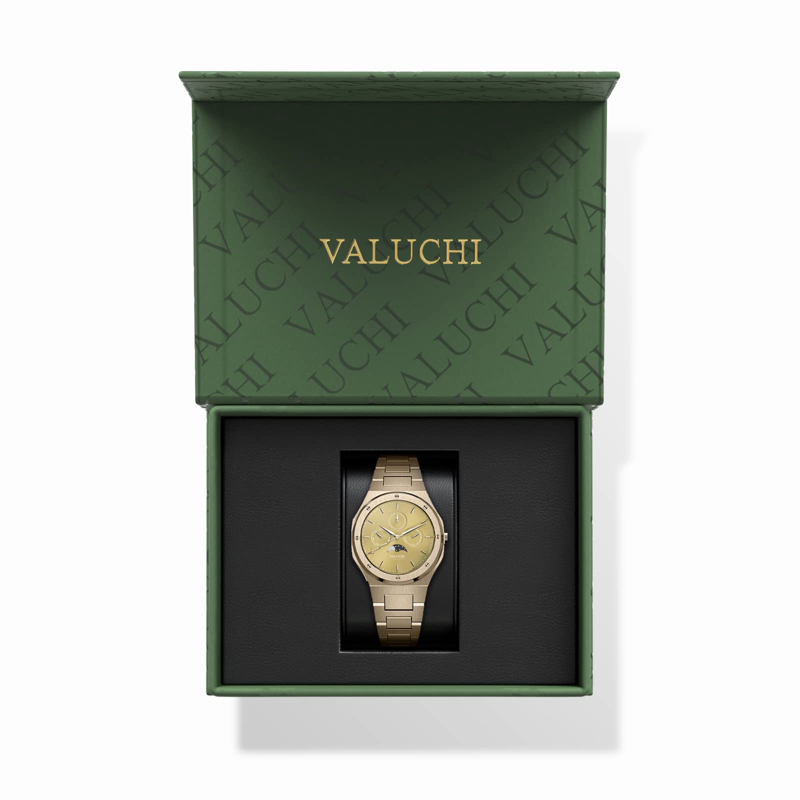 Valuchi Men's Lunar Calendar Automatic Moonphase Watch - Yellow Gold