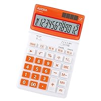 Aurora Japan DT125TX-O Desktop Color Calculator, Orange