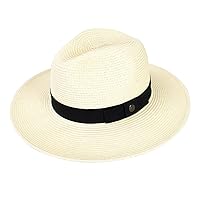 Peter Grimm Nichols Resort Packable Summer Toyo Straw Western Cowboy Hat, Ivory