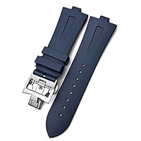 25mm * 8mm Rubber Silicone WatchBand Replacement For Vacheron Constantin Overseas Watch Black Blue Waterproof Sport Strap