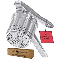 Potato Ricer - Ricer for Mashed Potatoes, Made of 18/8 Stainless Steel, Make Fluffy Smooth Mashed Potatoes & Rice Cauliflower, Vegetables, Professional Kitchen Tool, Press, Large Masher