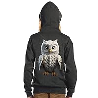 Owl Print Kids' Full-Zip Hoodie - Animal Art Hooded Sweatshirt - Funny Kids' Hoodie