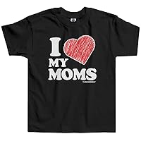 Threadrock Little Girls' I Love My Moms Toddler T-Shirt