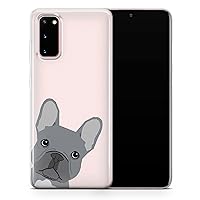 For Samsung Galaxy S21 - Cute French Bulldog Phone Case, Dog Pattern Funny Animal Art - Thin Shockproof Slim Soft TPU Silicone - Design 1 - A85