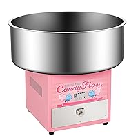 Commercial Cotton Candy Machine- Electric Cotton Candy Floss Maker with 20 inch Stainless Steel Bowl, Drawer Perfect for Mall, Kids Birthday, Family Party, Amusement Park, Carnival