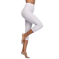 Women's Soft Capri Leggings Lightweight Crop Leggings 3/4 Stretch High Waist Workout Yoga Pants