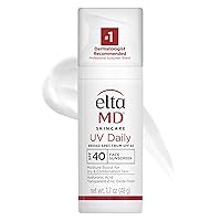 EltaMD UV Daily Face Sunscreen with Zinc Oxide, SPF 40 Facial Sunscreen, Helps Hydrate Skin and Decrease Wrinkles, Lightweight Face Moisturizer Sunscreen, Absorbs Into Skin Quickly, 1.7 oz Pump