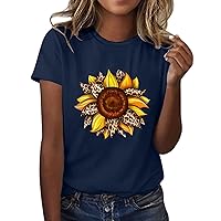 Women Clothing with Fringes Women Sunflower Summer T Shirt Plus Size Loose Blouse Tops Girl Short Sleeve Graph