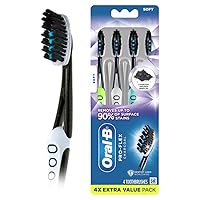 Pro-Flex Charcoal Manual Toothbrush, Soft, 4 Count