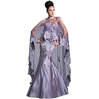 Women's Sweetheart Mermaid Cape Evening Mother of The Bride Dress