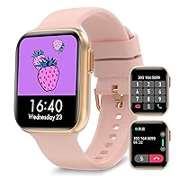 Bebinca Smartwatch for women 2022(Make/Answer Calls hands-free)1.69” HD Full-touch Screen with Microphone Fitness tracker/Heart-Rate/SpO2 IP68 Waterproof 260mAH Strong Battery（Gold)