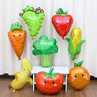 GIHOO 8pcs Fruit & Vegetable Aluminum foil Balloons for Party Decoration Fruit Birthday Aluminum Foil Helium Balloon for Summer Party Wedding Birthday Baby Shower Party Supplies